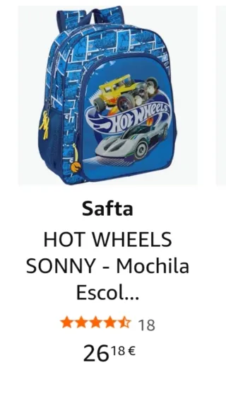 Mochila Infantil Hot Wheels Azul