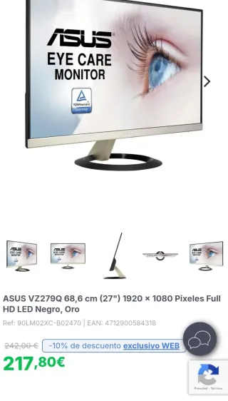 Monitor ASUS VZ279Q 27 IPS Full HD