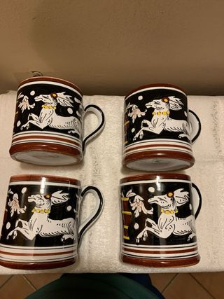 Set 4 Tazze Maiolica Senese