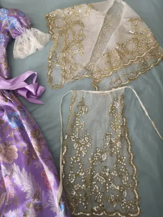 traje fallera morada floral