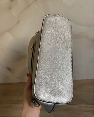 Bolso bandolera plata y rosa