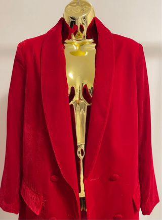 Vestido/Blazer Veludo Vermelho Zara