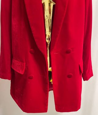 Vestido/Blazer Veludo Vermelho Zara