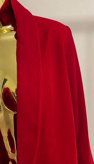 Vestido/Blazer Veludo Vermelho Zara