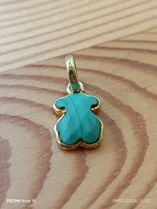 Pulseira Tous Ursinho Malachite Dourada