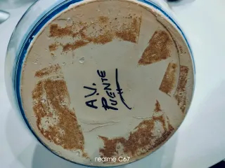 Botijo decorativo artesanal pintado a mano