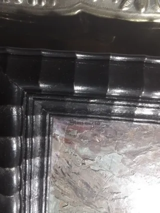 Antiguo óleo barco en mar