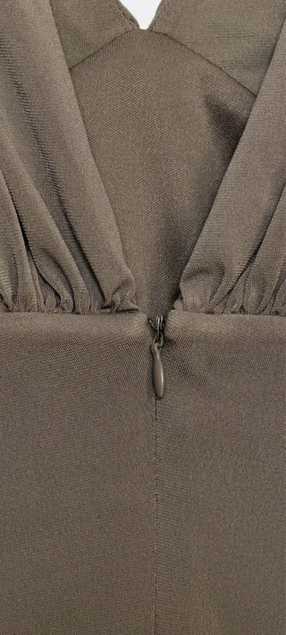 Vestido corto Zara voluminoso marrón