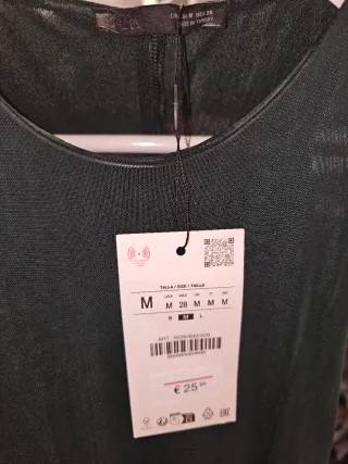 Vestido largo verde Zara