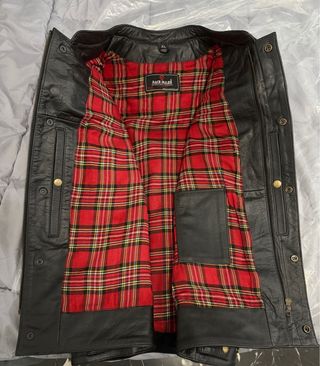 Chaleco Cuero Moto Negro Talla XL