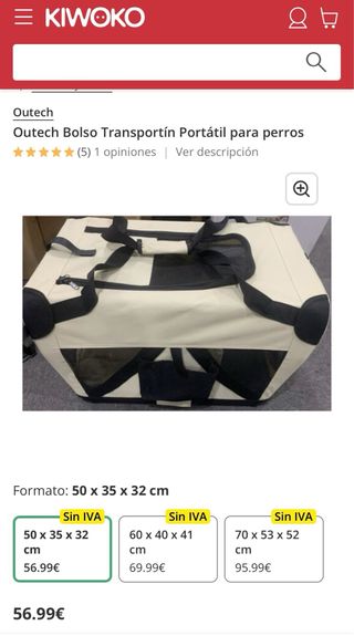 Transportín bolso perro/mascota portátil