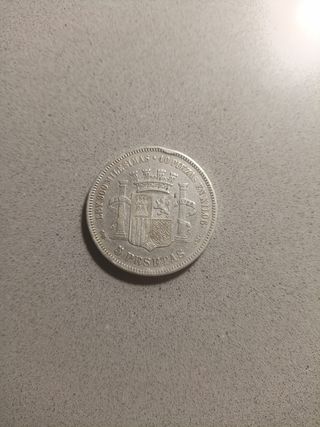 5 Pesetas 1870 Plata Ley (Gobierno Provisional)