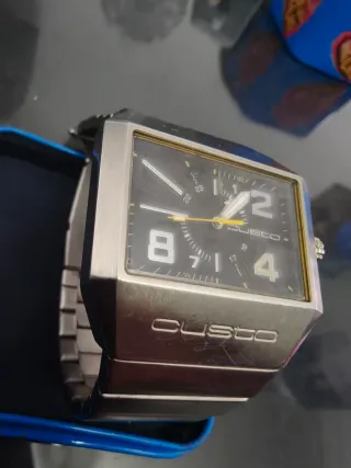 Reloj Custo On Time Negro y Plateado