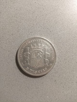 5 Pesetas 1870 Plata Ley Gobierno Provisional