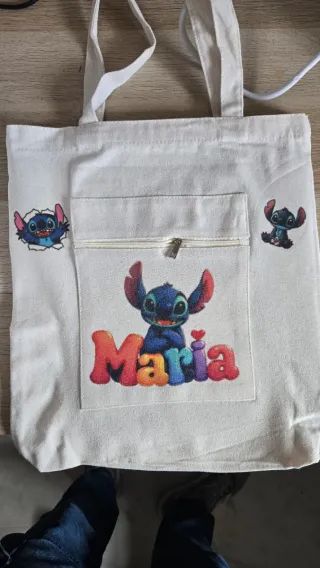 Bolso de tela con diseño de Stitch