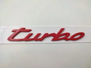 LETRAS PORSCHE TURBO E-HYBRID PLATA NEGRO ROJO