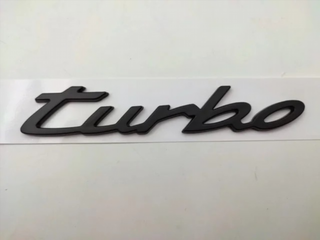 LETRAS PORSCHE TURBO E-HYBRID PLATA NEGRO ROJO