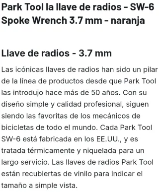 Llave de radios Park Tool SW-12