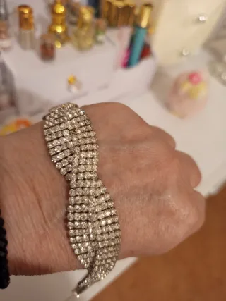 Pulsera de Brillantes Plateada