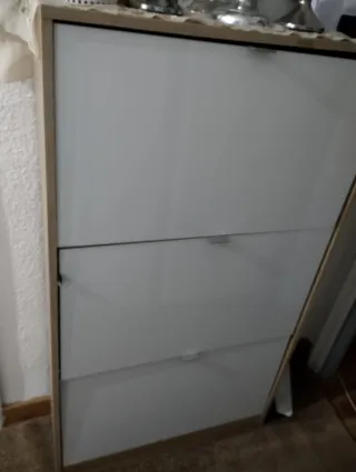 Zapatero 3 baldas madera y blanc