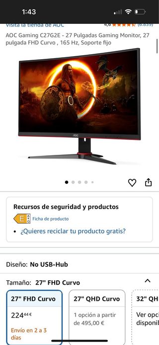 OFERTA PC GAMER COMPLETO VICTUS MONITOR AOC 165hz