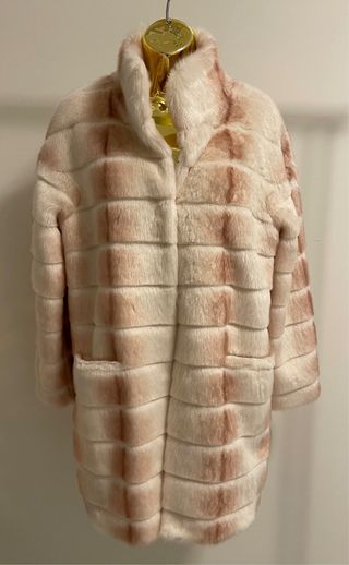 Casaco Ferrache Pelo Bege e Rosa