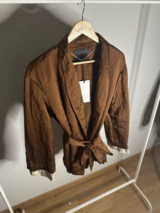 Blazer Kimono Zara Marrón Talla S