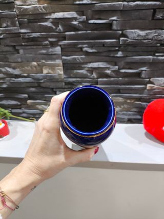 Vaso giapponese Kutani cobalto gallo oro vintage