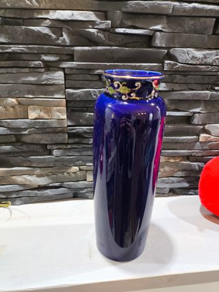 Vaso giapponese Kutani cobalto gallo oro vintage