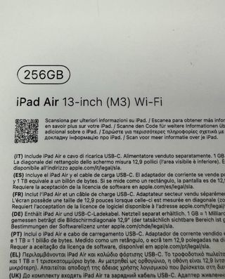 iPad Air 13 M3 256GB Wi-Fi Bianco Siderale