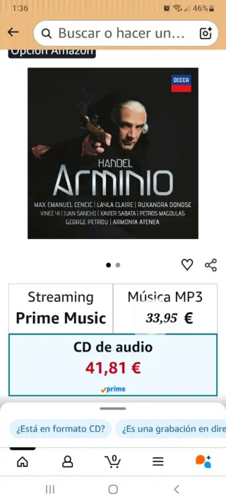 CD Handel Arminio Decca