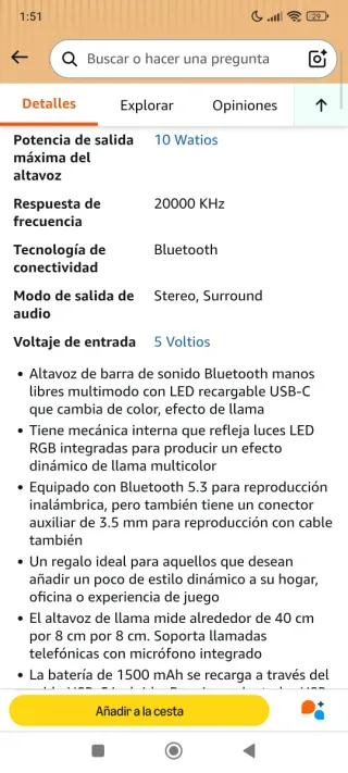 Altavoz Bluetooth LED efecto llamas