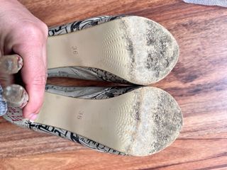 Sapatos Salto Alto Goby Bege Multicolor