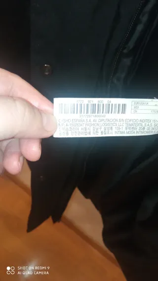 Abrigo Zara Negro Talla XL