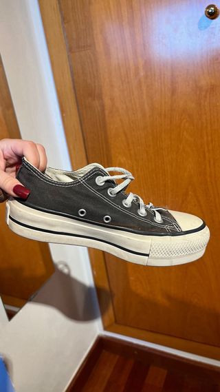Converse Plataforma Negras Talla 35