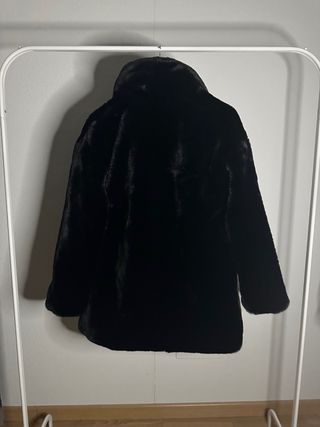 Abrigo Zara Woman Pelo Sintético Negro Talla S