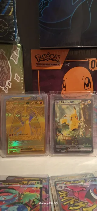 Carta Pokémon Mega Charizard Y EX y Pikachu EX