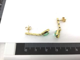 pendientes oro 18k con piedra con circonita