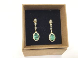 pendientes oro 18k con piedra con circonita