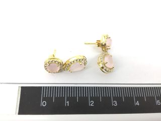 pendientes oro 18k con piedra con circonita