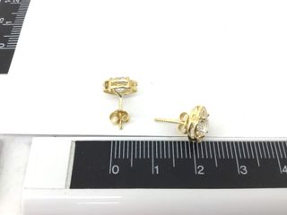 pendientes oro 18k con piedra con circonita