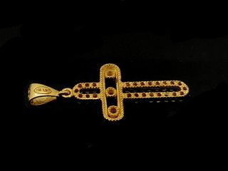 crucifijo oro 18k con piedra con circonita