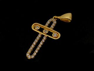 crucifijo oro 18k con piedra con circonita