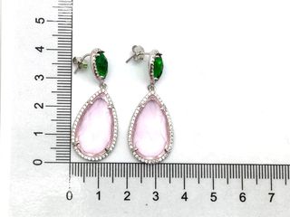 pendientes plata 925mm con piedra con circonita