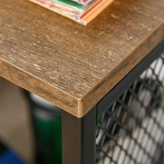 Mobile per stampante e documenti, cassettiera con ruote in stile nordico, mobile multiuso per ufficio e casa, marrone vintage