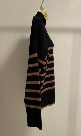 Camisola/casaco malha preto e castanho