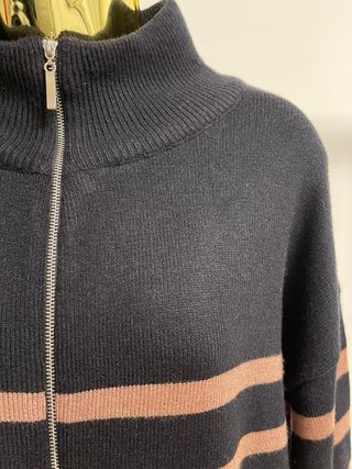 Camisola/casaco malha preto e castanho