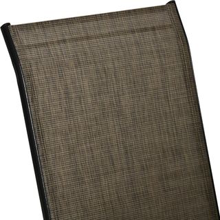 Set di 4 sedie da giardino impilabili per risparmiare spazio, sedie da esterno con braccioli in metallo e tessuto traspirante, marrone