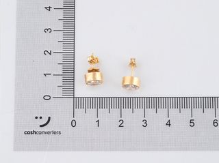 pendientes oro 18k con piedra con circonita