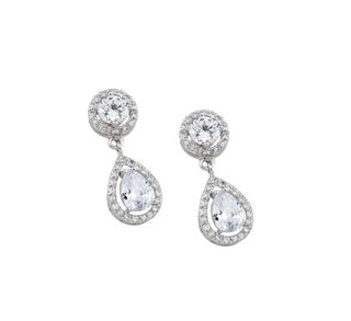 pendientes oro 18k con piedra con circonita